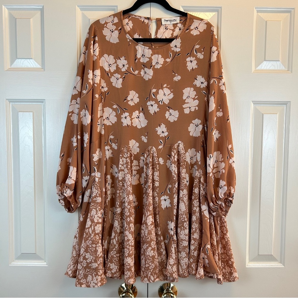 Impressions Floral Long Sleeve Dress